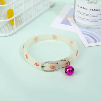 Inspired Living GlowSafe Cat Bell Collar Glow In The Dark Cat Collar For Cats & Small Dogs pink
