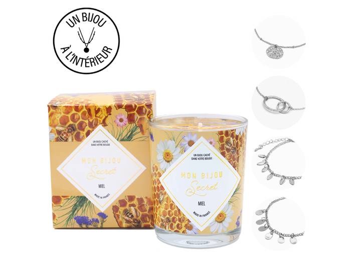Bougie Bijou MIEL Bracelet argenté