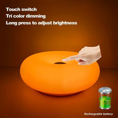 Uplift Essentials Bauhaus Donut Table Lamp USB Powered Ambient Bedside & Living Room Decor orange Charging