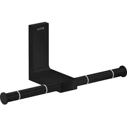 hansgrohe AXOR UNIVERSAL Rectangular Toilettenpapierhalter, Metall, doppelt, 42657670, Farbe: Mattschwarz