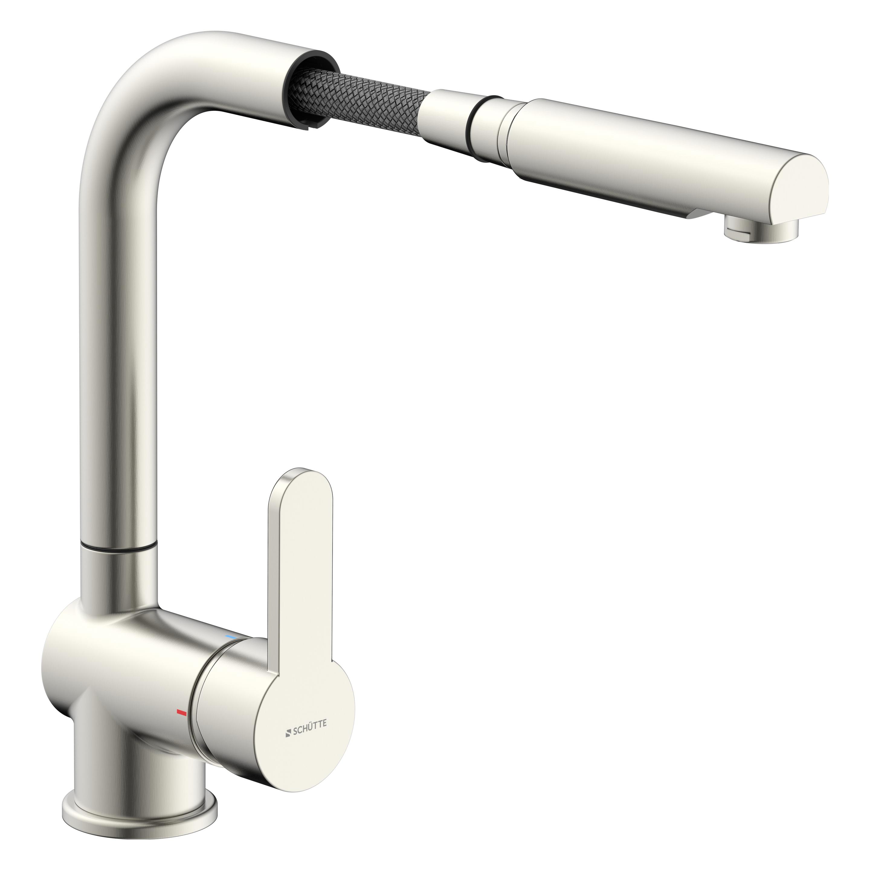 Schütte Wasserhahn Küche LONDON Spültischarmatur Edelstahloptik Ausziehbar Schwenkbar 79705U (79705U)