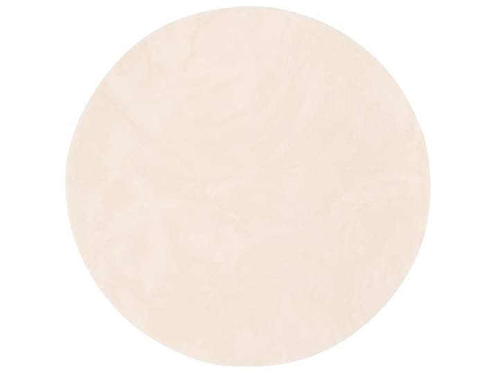 Tapis en fausse fourrure rond uni crème 200x200 cm