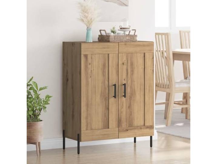 HEFZGDB Weißes Sideboard mit zeitlosem Design aus Holzwerkstoff und glatter Oberfläche, klassisches Sideboard mit viel Stauraum für Alltagsgegenstände zur Aufbewahrung und Präsentation