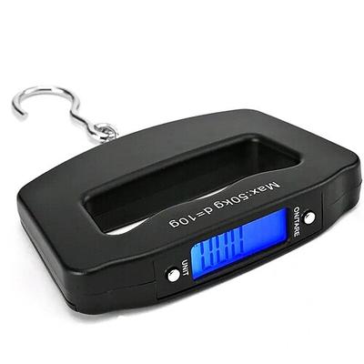 50kg/10g digitale Gepäckwaage elektronische tragbare Koffer-Reisewaage mit Hintergrundbeleuchtung elektronische Reise-Hängewaage Riemen/Haken optional