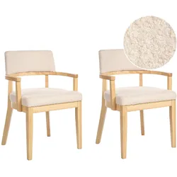 ESSZIMMERSTUHL 2er-Set Bouclé Hellbeige Dalbo