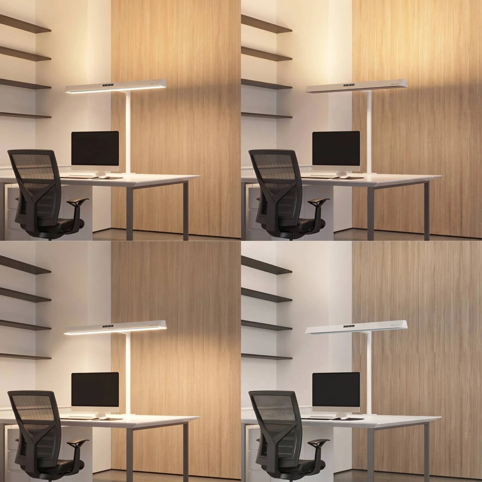 Arcchio Klemlamp wit, dimbaar met bewegingssensor, modern LED-design voor thuis en kantoor