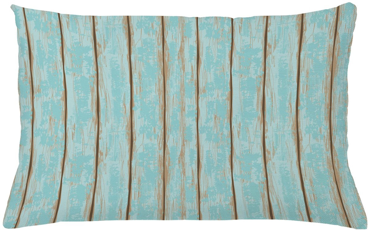 ABAKUHAUS Sierkussenhoes met Houtprint, Oud Fashioned Verweerd Rustiek Thema, Blauw Lichtbruin, 65 x 40 cm