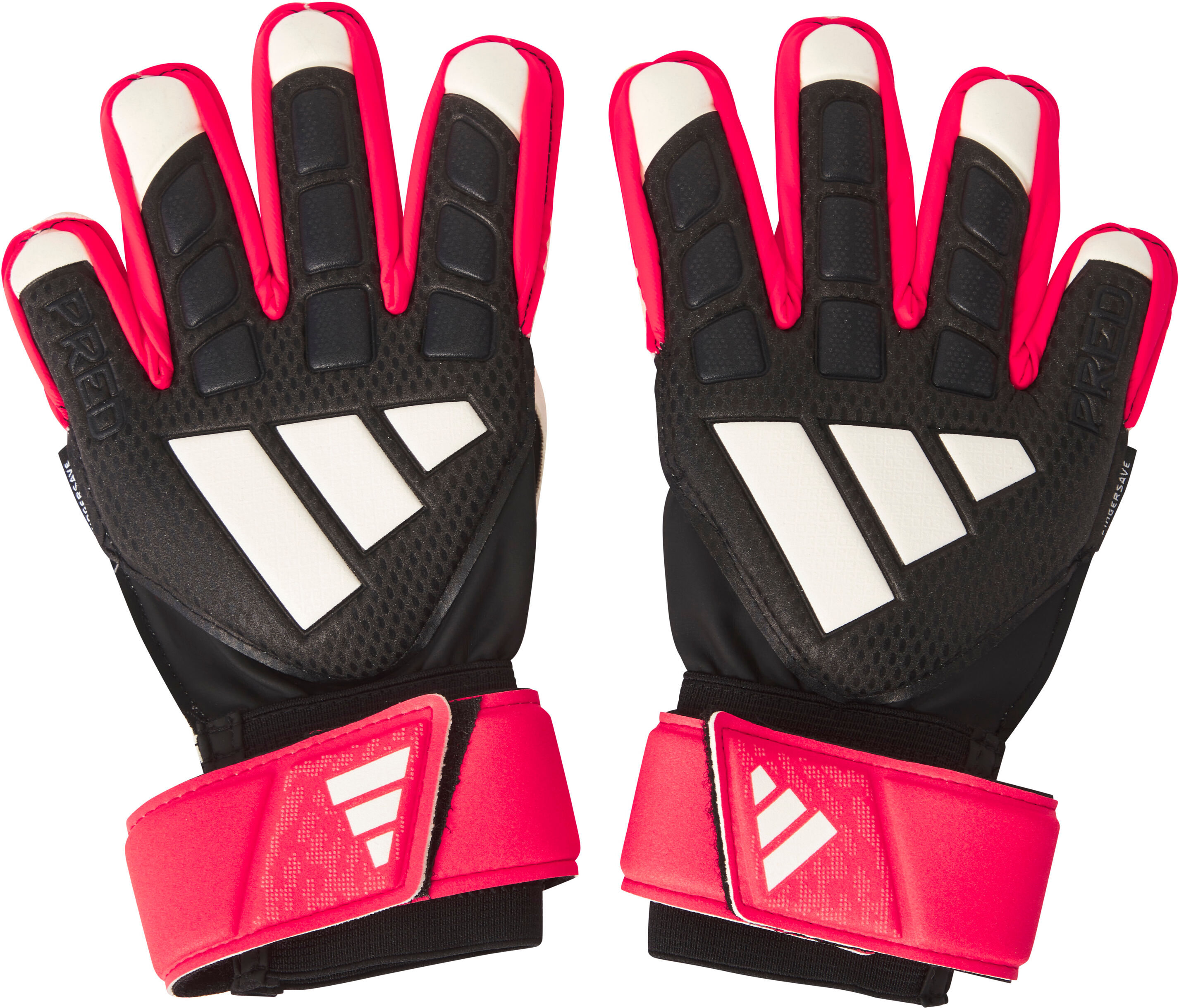 Torwarthandschuhe ADIDAS PERFORMANCE "PREDATOR MATCH FINGERSAVE JUNIOR", Kinder, Gr. 6,5, pink (schwarz, schwarz, weiß), Obermaterial: 100% Polyurethan, Handschuhe Torwarthandschuhe, für Kinder und Jugendliche schwarz, schwarz, weiß 6,5