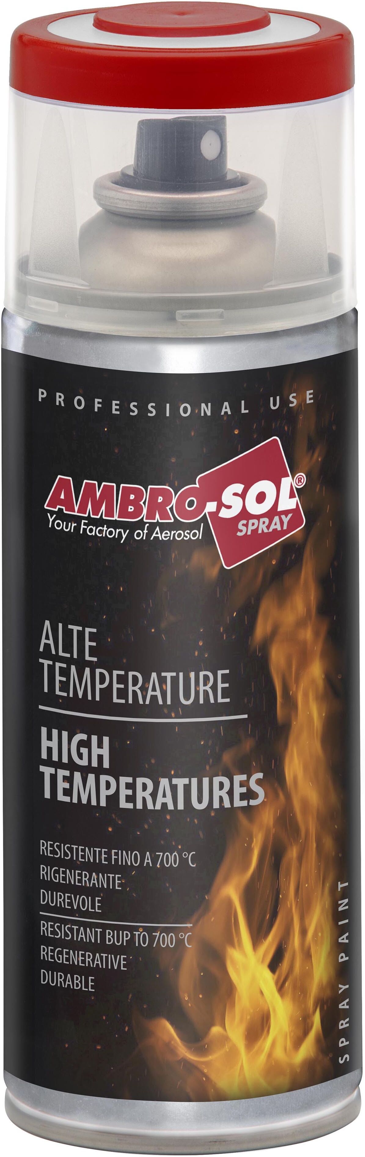 Ambrosol SMALTO SPRAY  ALTE TEMPERTURE ROSSO FRENI 400 ml 5 m² CON 1 l