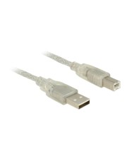 Delock USB-Kabel USB Typ B 4-polig M bis M 3 m USB/USB 2.0 durchsichtig (83895)