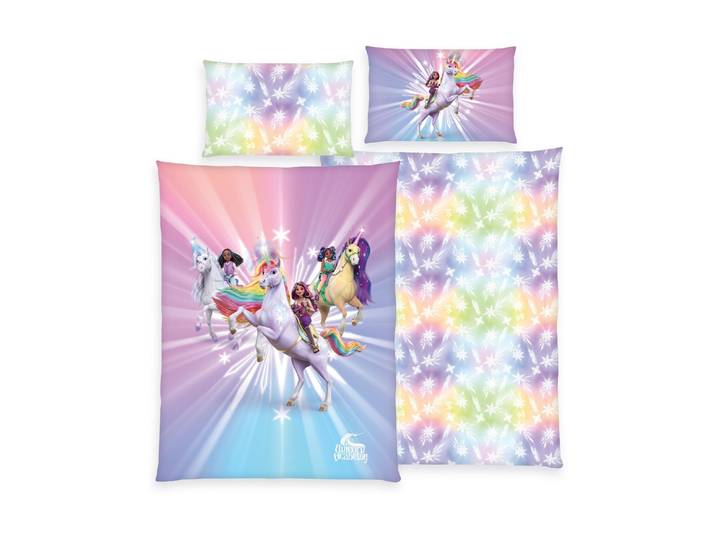 Kinderbettwäsche HERDING Unicorn 160 x 210 cm + 65 x 100 cm , bunt (mehrfarbig), B/L: 160cm x 210cm, Jersey, B/L:, Jersey, Obermaterial: 100% Baumwolle, Bettwäsche, Kinderbettwäsche