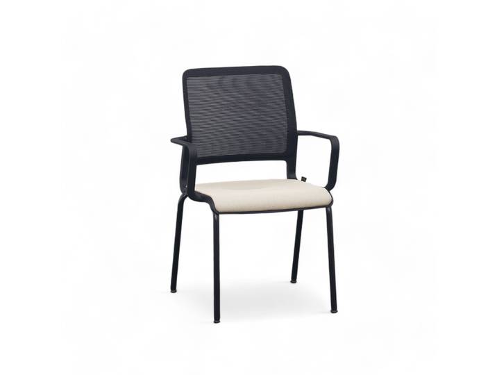 Sitag SitagXilium Mesh visitor chair Beige with fixed armrests, New - Perfect for office and reception