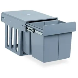 Relaxdays Einbaumülleimer Küche 2x 15 Liter Grau