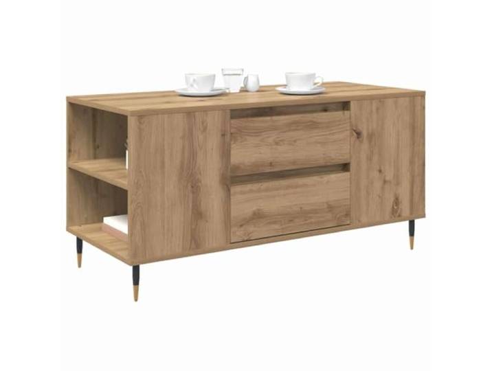 KTHLBRH Couchtisch Eiche 102 x 44,5 x 50 cm Minimalistisches Design, hochwertige Materialien, Aufbewahrungslösungen, perfekt für modernes Wohnzimmer