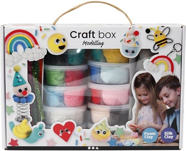 Diy Kit Modellering Kreasæt, Foam Clay & Silk Clay