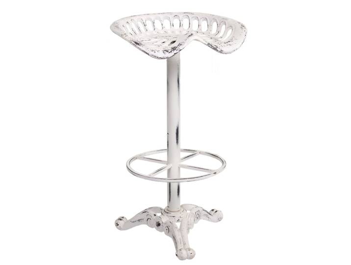 Tabouret en bois et métal laqué blanc 44x34x80h