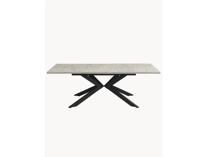 Ausziehtisch MALTE mit 2 Einlegeplatten 140-220x90x76 cm Gestell Schwarz pulverbeschichtet