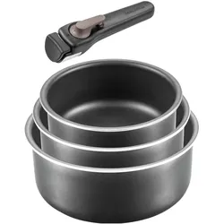 Tescoma Kasserollen-Set mit abnehmbarem Griff VARIO Topf-Set, 4-teilig, Pfannenset + Topfset, Schwarz