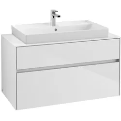 Villeroy & Boch Collaro Waschtischunterschrank C02000DH 100x54,8x50cm, Waschtisch mittig, Glossy White