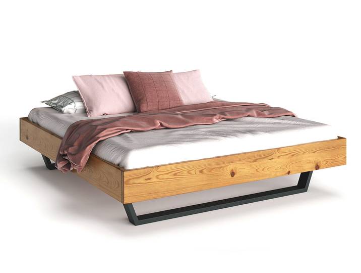 CURBY Kufenbett ohne Kopfteil, Material Massivholz, rustikale