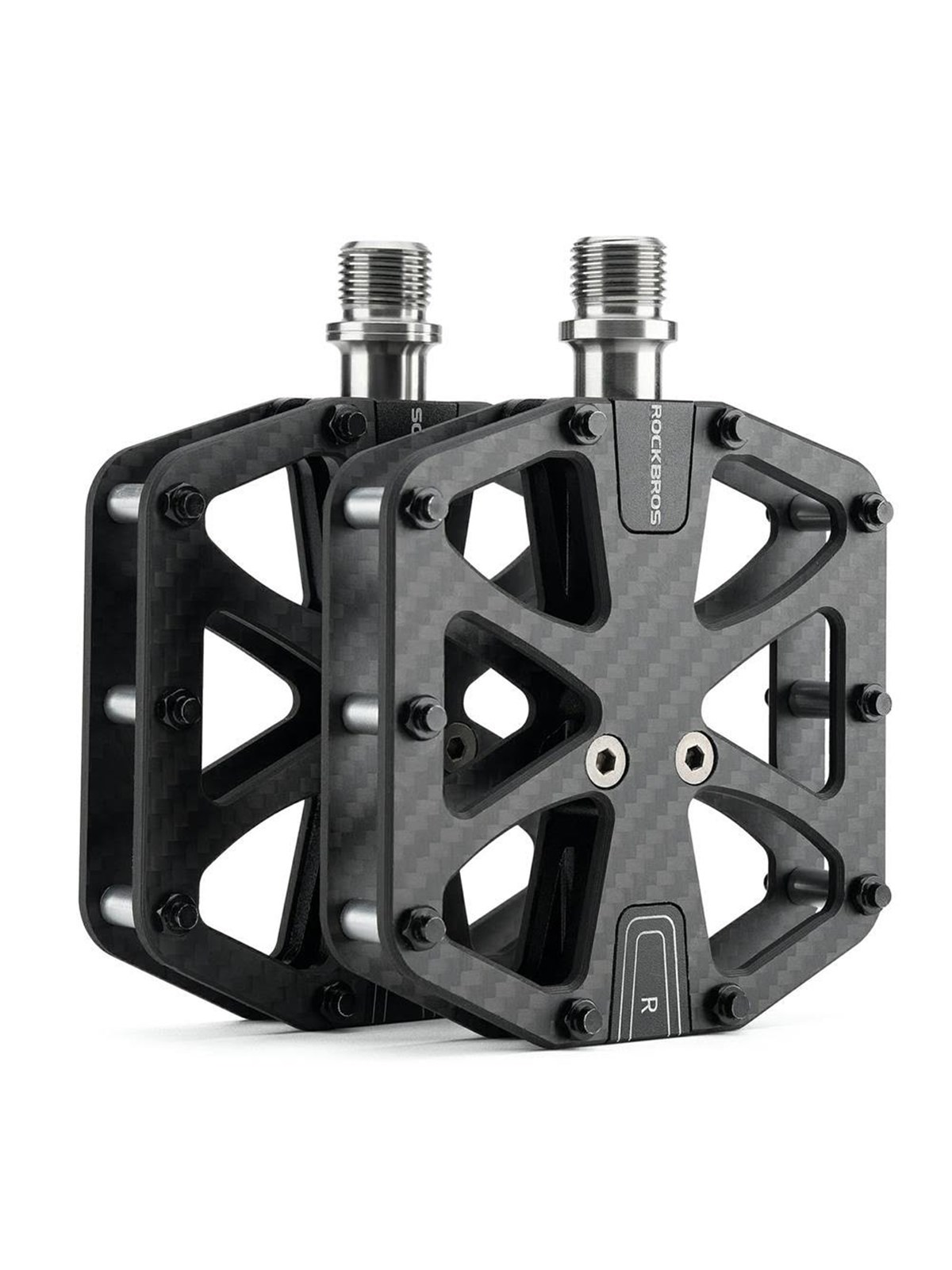 Rockbros C525 Carbon Fiber Platform Bike Pedals - Black