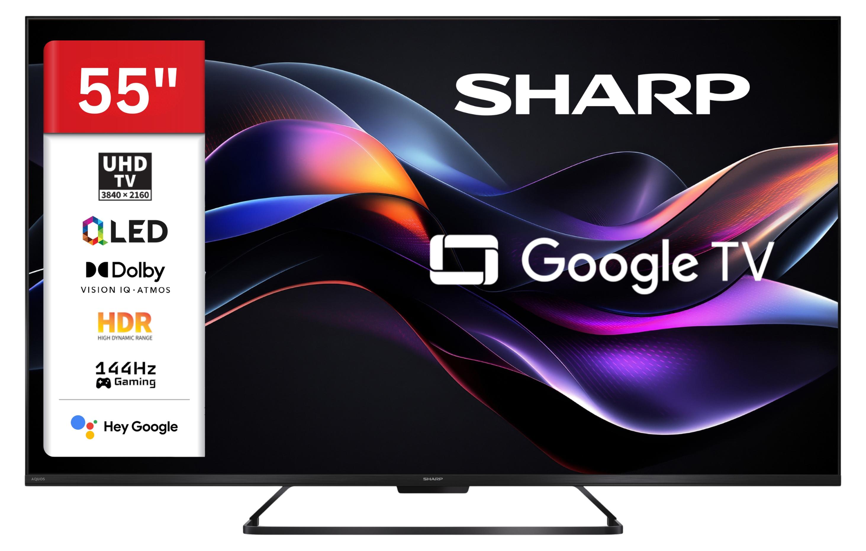 Sharp 55HR7765E QLED Fernseher 55 Zoll Google Smart TV HDR Dolby Vision 4K UHD 144Hz Gaming (2026)