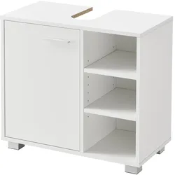 Helloshop26 - Designer-Unterschrank für Waschbecken Badezimmer-Aufbewahrungseinheit mit 3 Ablagen melaminbeschichtete Spanplatte 56 03_0005856