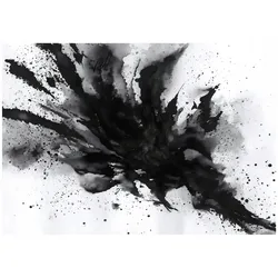 FOTOTAPETE Abstrakt Malen Schwarz und Weiß 350x250 cm