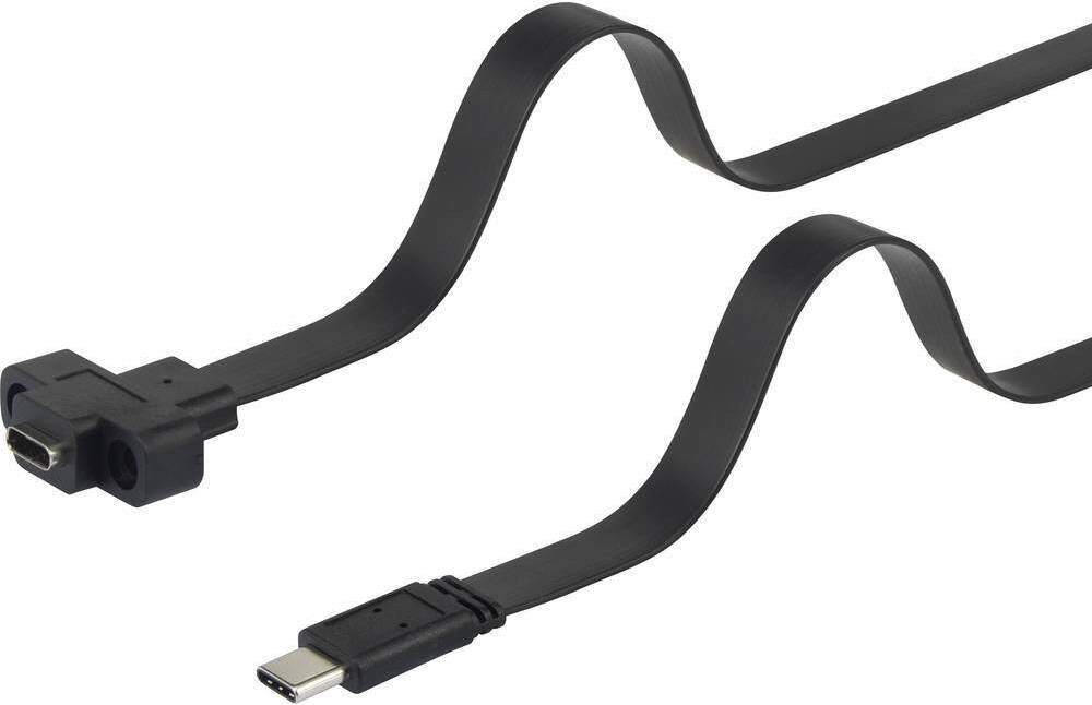 Renkforce USB-kabel USB 3.2 Gen1 met USB-C stekker en USB-C aansluiting, 0,50 meter, zwart, RF-3415026