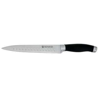 Fleischmesser CARL SCHMIDT SOHN "SHIKOKU, 20 cm, Edelstahl rostfrei", silber (schwarz), Klingenlänge 20cm, Edelstahl, Kunststoff, Kochmesser, Fleischmesser, mit Kullenschliff