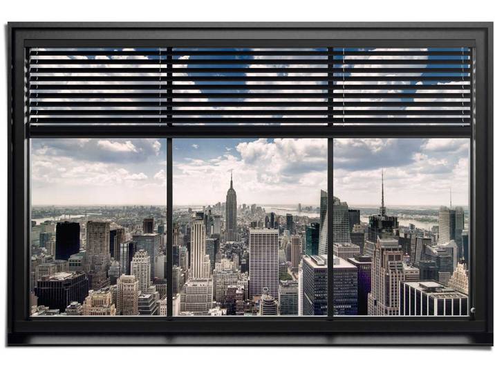 Poster REINDERS New York Fensterblick , bunt (farbe bild(er): mehrfarbig), B:91,5cm H:61cm, Papier, Bilder, Poster