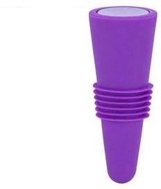 Inspired Living Premium Reusable Silicone Wine Bottle Stopper Leak Proof Wine & Champagne Seal purple