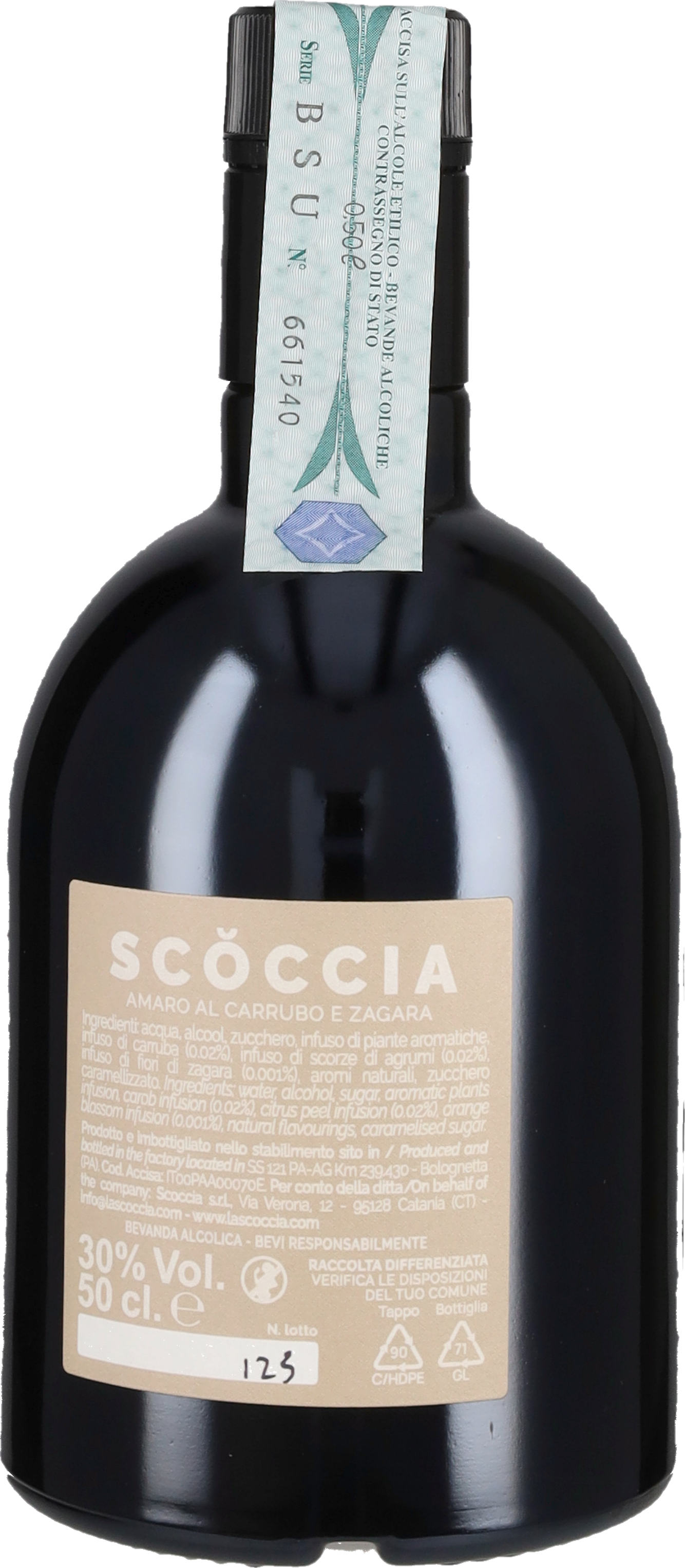 Scoccia Amaro 'Karat' Carrubo e Zagara 50cl