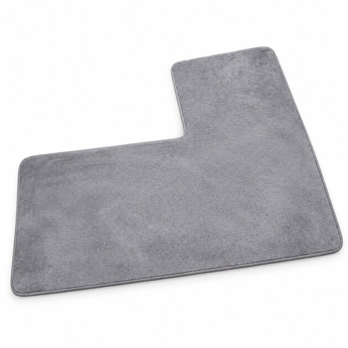 VHV L-vormige antislip badmat in grijs, 80 cm
