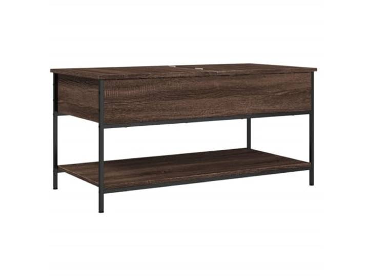 GHVBNMF Couchtisch Braun Eichen-Optik 100x50x50 cm Metall Holzwerkstoff Stilvoller Wohnzimmertisch mit verstecktem Stauraum, robuster Platte in Eichen-Optik und verstellbaren Füßen.
