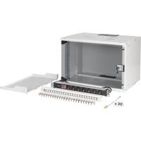 Netzwerk-Set SOHO Pro 19" 540x400 mm (BxT), IT-Schrank hellgrau, 7 Höheneinheiten