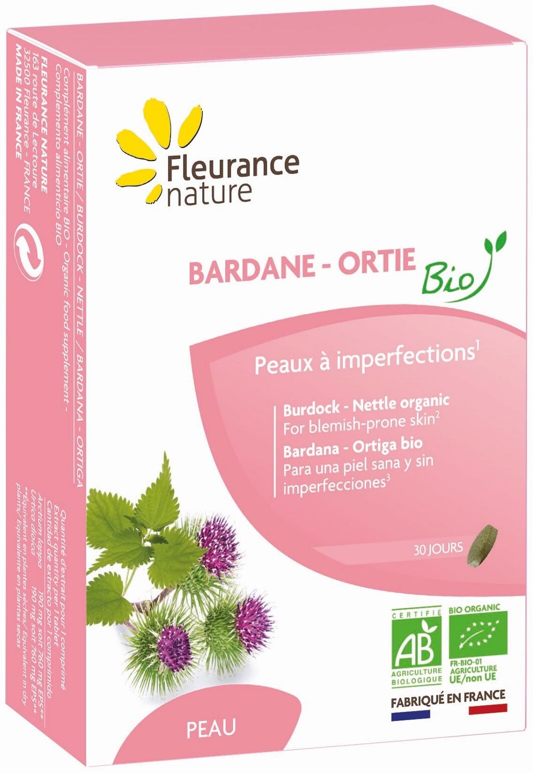 Fleurance Nature Burdock Nettle Bio 30 Tablets