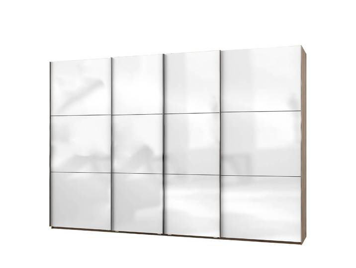Schwebetürenschrank Level 36 C 350 x 236cm ohne Braun/Hochglanz Weiß/Eiche Dekor