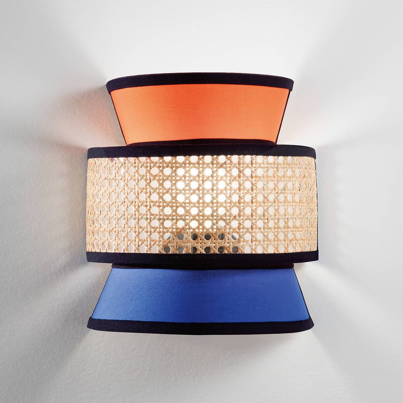 Luce Ambiente Design Wandlamp Gazebo, Dimbaar, Multicolour, Rattan en Textiel
