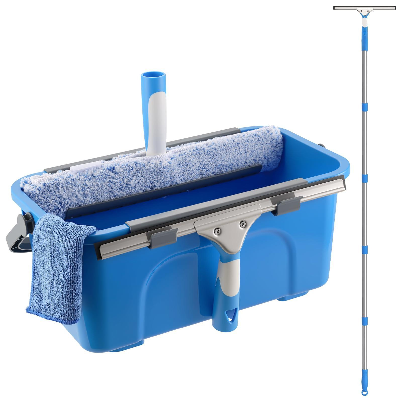 Dripio Ramenreinigingsset met 12 liter emmer, 35 cm ruitenwisser en 196 cm steel