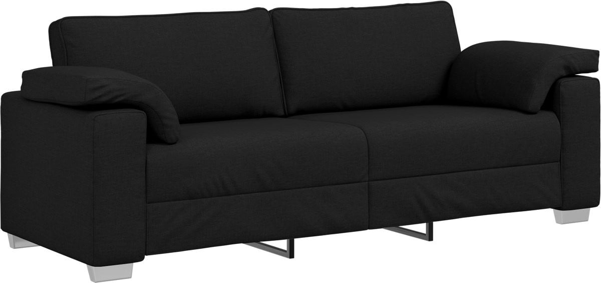 vidaXL 3-Zits Sofa - Zwart - Stof - 219 cm