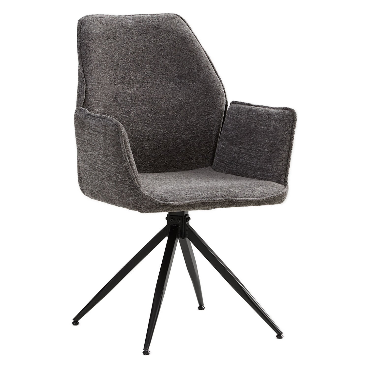 Homestyle4u Eetkamerstoel met armleuningen, draaibaar, grijs chenille