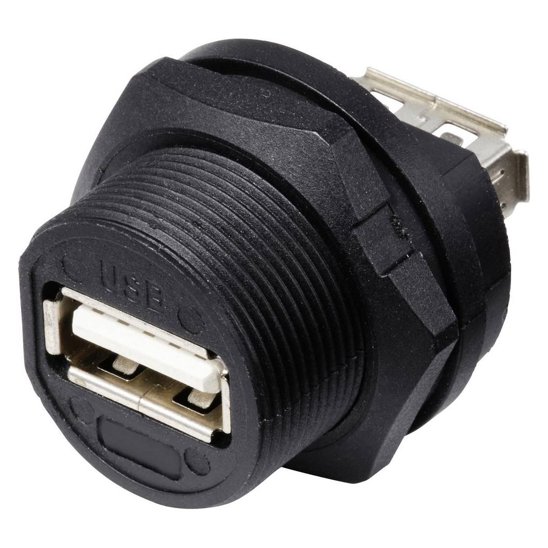 Tru Components USB 2.0-Buchse auf Buchse IP67 (Gewinde) TC-E13T-FU2-PRF TC-13543548 TRU COMPO (TC-13543548)