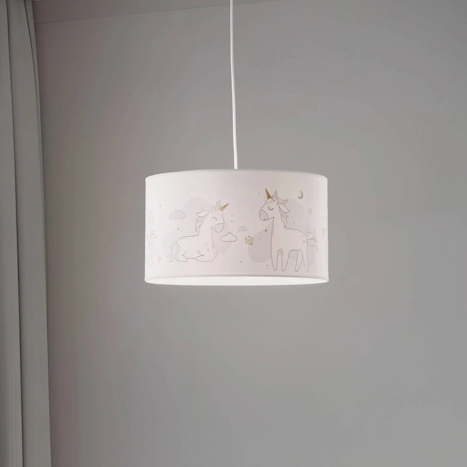 Duolla Hanglamp Mila Wit Textiel Dimbaar voor Kinderkamer