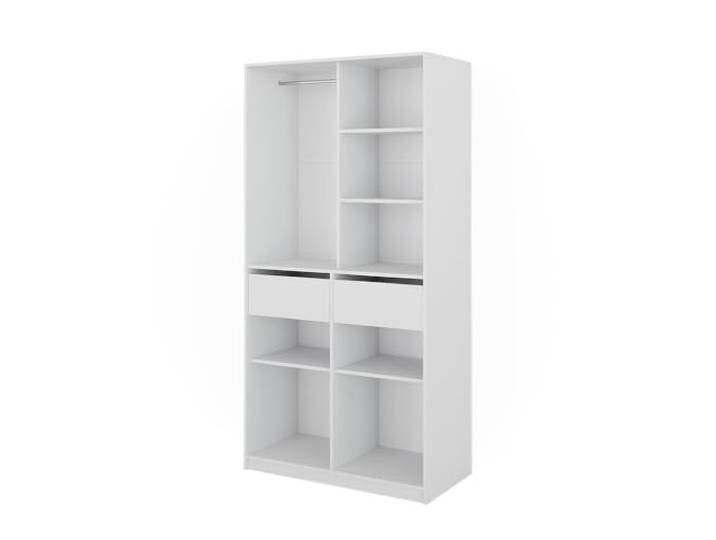 Vicco Kleiderschrank Elmo , Weiß 100 x 200 cm mit 2 Schubladen, für flexible Aufbewahrung verschiedenster Kleidungsstücke