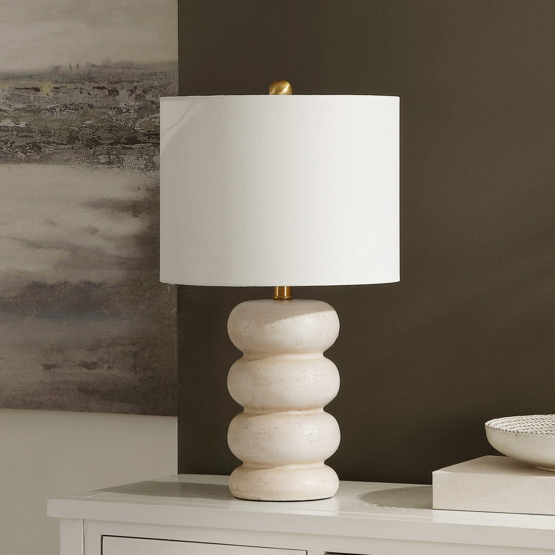 Latitude Vive 55.88cm Ceramic Table Lamp Cream 55.88cm H X 33.02cm W X 33.02cm D