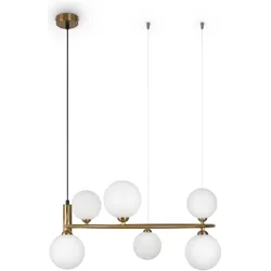 Maytoni, Pendelleuchte, Ring Pendelleuchte, Hängeleuchte 6x G9 Weiss Messing (G9)