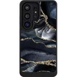 Nivocase Hülle für Samsung Galaxy S26 Ultra Handyhülle NIVOcore Case Schwarz Glitzer Look Marmor Trends (Samsung Galaxy S26 Ultra), Smartphone Hülle, Schwarz