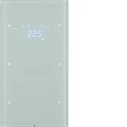 Berker 75642050 Touchsensor 2fach mit Temperaturregler R.3 Glas, polarweiß