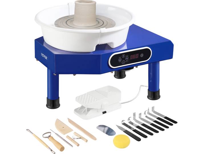 VEVOR Tour de potier électrique Roue céramique Machine 350W 25cm Pédale